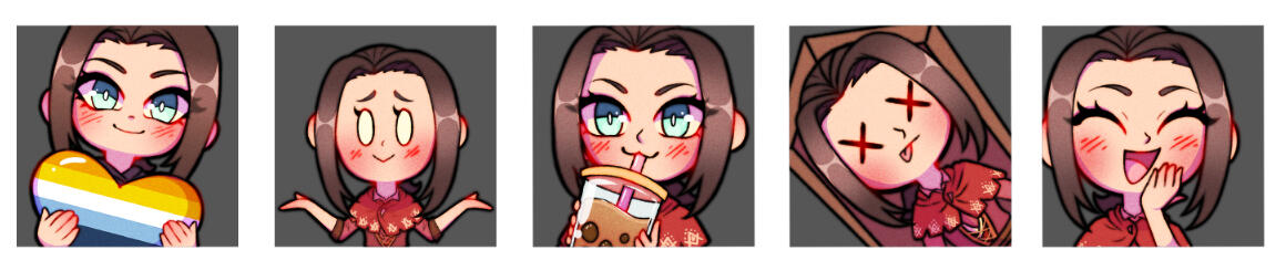 aroace heart | shrug | boba | ded | lol